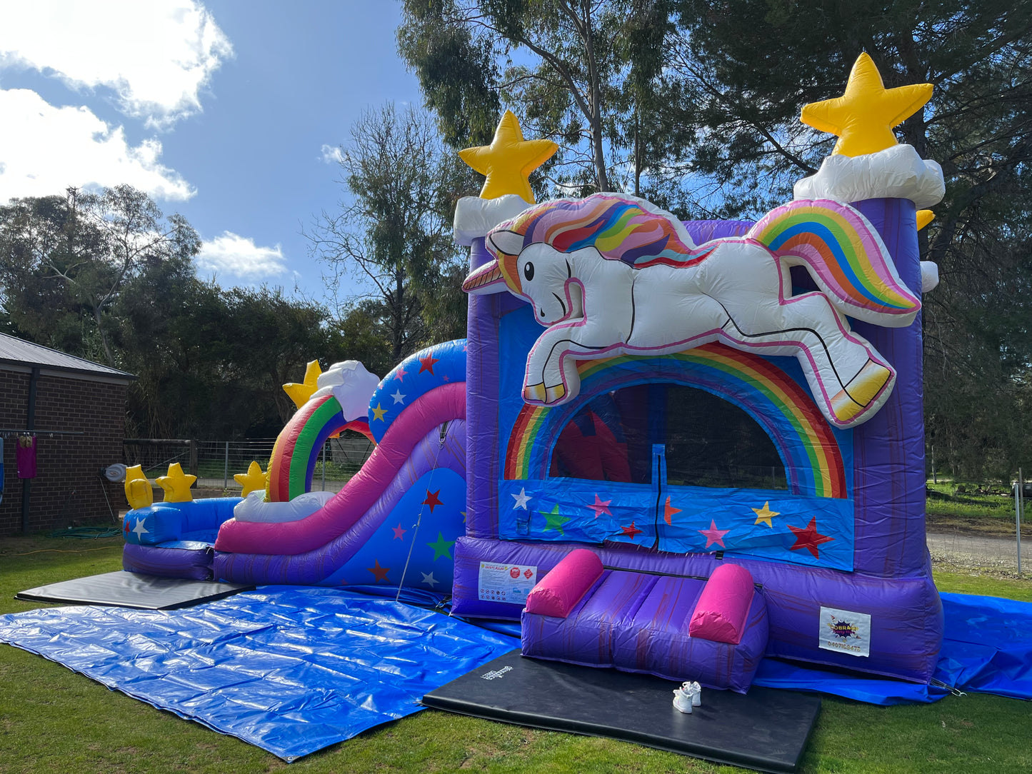 Unicorn Wet/Dry Jumping Castle Slide Combo