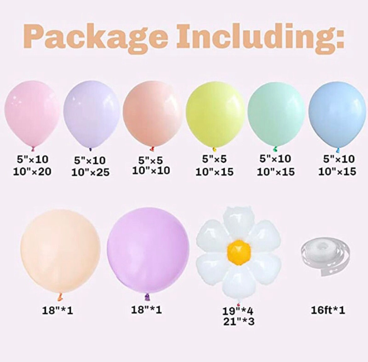 Pastel Daisy Macaron Balloon Garland Graduation Birthday Baby Shower Bridal Party DIY Decorations B06