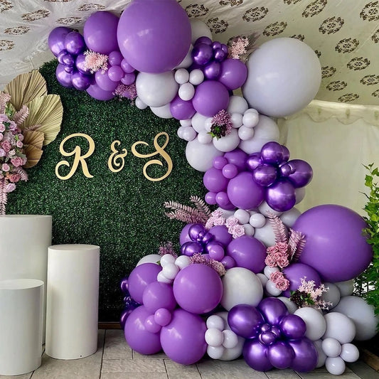 Purple Lavender Pastel metallic Balloon Garland Graduation Birthday Baby Shower Bridal Party DIY Decoration B17