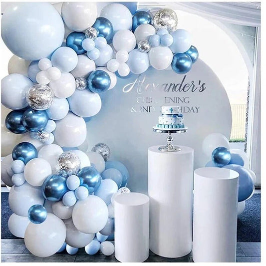 Blue Grey Silver Pastel Balloon Garland Graduation Birthday Baby Shower Bridal Party DIY Decoration B11