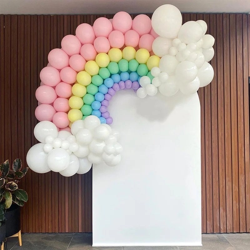 Pastel Rainbow Balloon Garland Graduation Birthday Baby Shower Bridal Party DIY Decorations B07