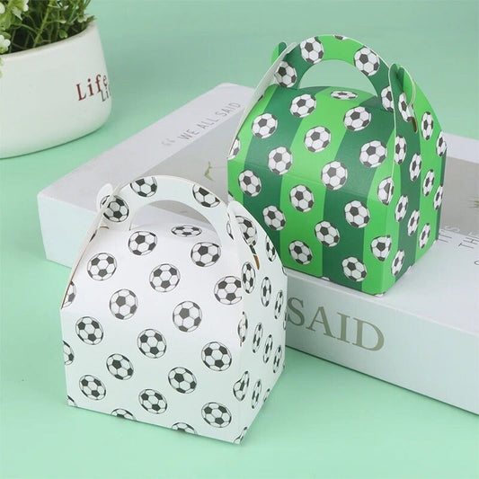 Set of 5 Green Soccer Football Party Favor Boxes Graduation Birthday Baby Shower Bridal Party DIY PB6