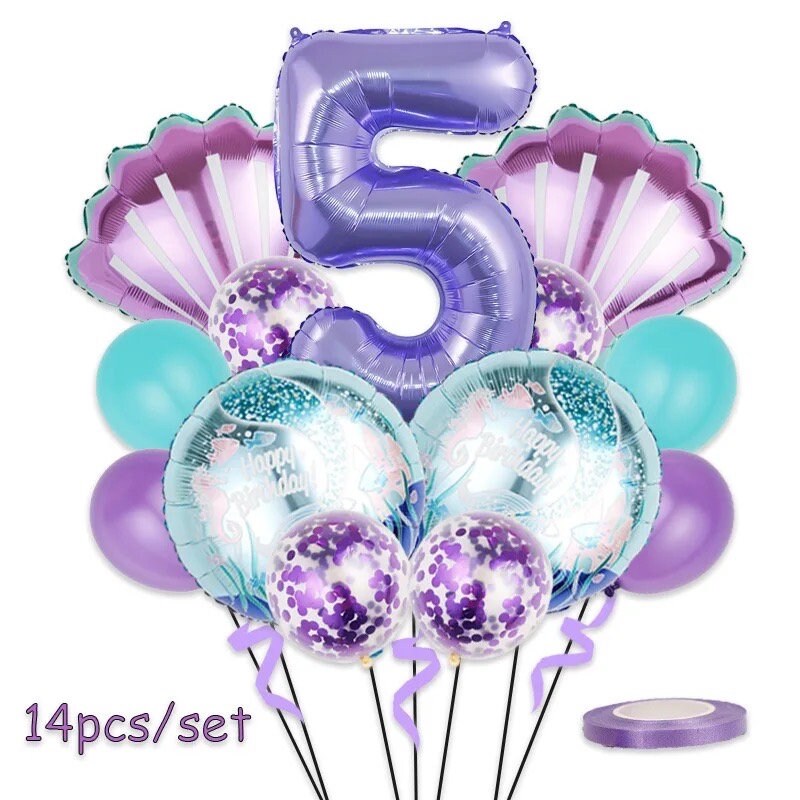 Mermaid Balloon Kit Birthday Number Party DIY Decorations BN1