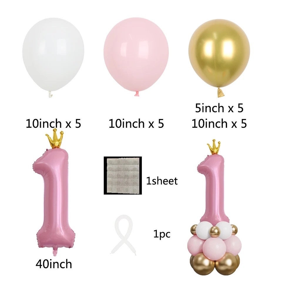 Number 1 Blue Pink Balloon Kit Birthday Number Party DIY Decorations BN19/20