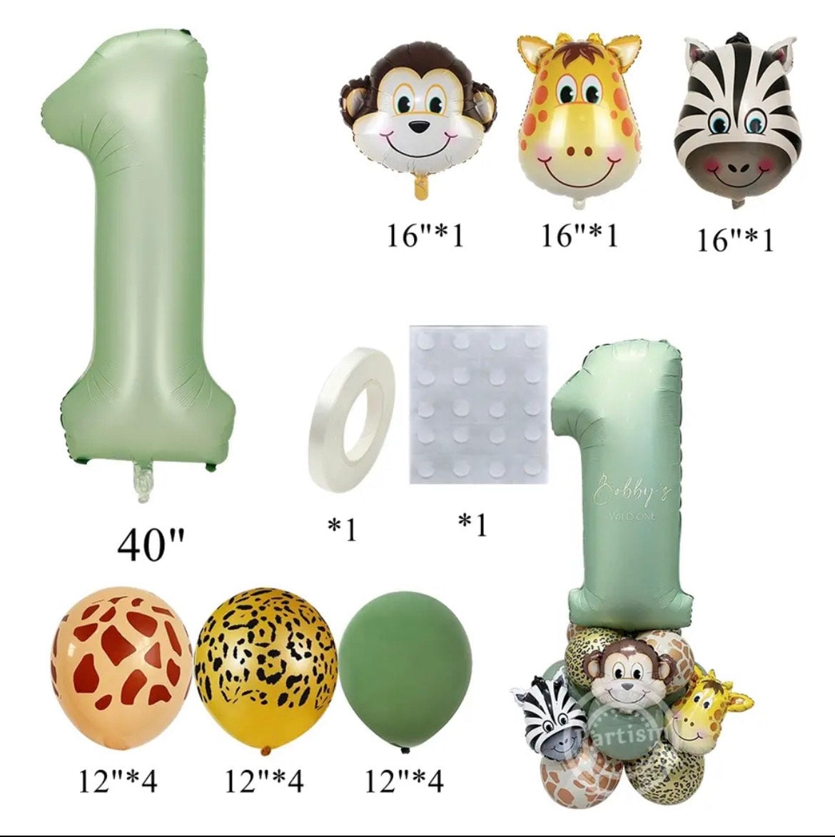 Wild One Balloon Kit Birthday Number Party DIY Decorations BN15