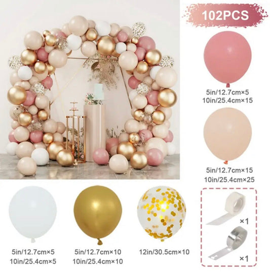 Peach dusty pink gold Pastel metallic Balloon Garland Graduation Birthday Baby Shower Bridal Party DIY Decoration B25