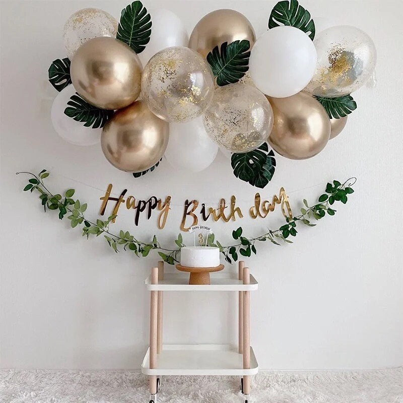 Green gold confetti wall piece Balloon Garland Graduation Birthday Baby Shower Bridal Party DIY Decoration B24