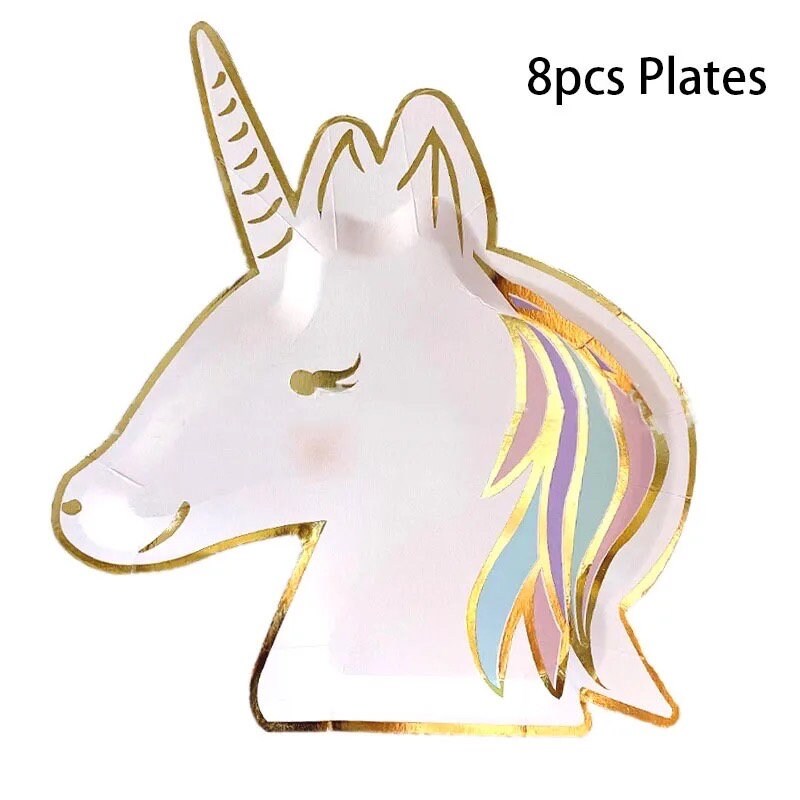 Unicorn Party Supplies Plates Napkins Cupcake Wrappers Straws Birthday Baby Shower Bridal Party PS1