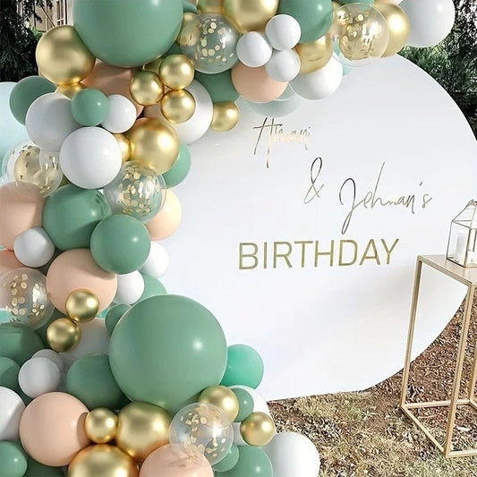 Avocado green gold confetti Pastel Balloon Garland Graduation Birthday Baby Shower Bridal Party DIY Decoration B22