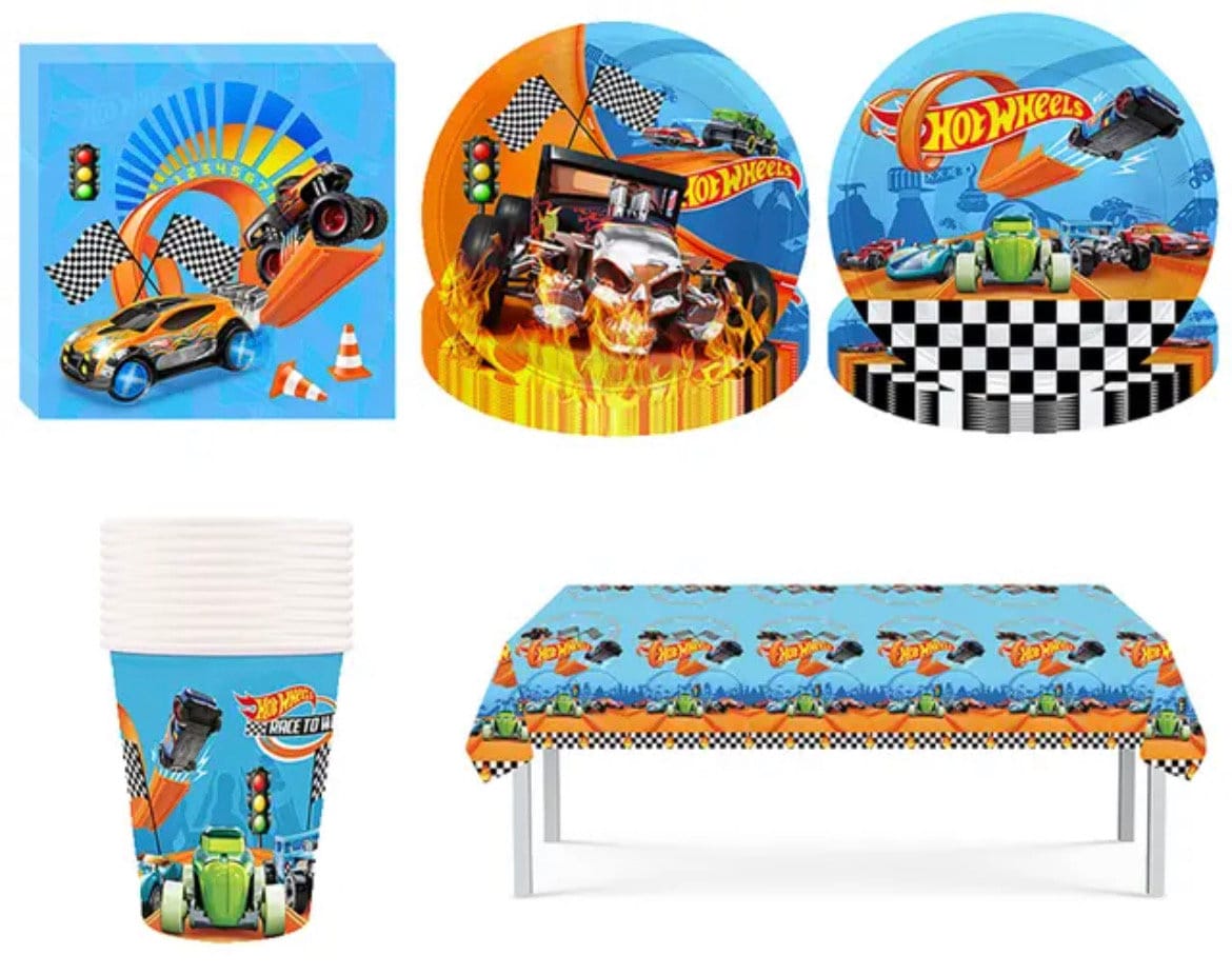 Hot wheels Party Supplies plates napkins tablecloth Graduation Birthday Baby Shower Party DIY