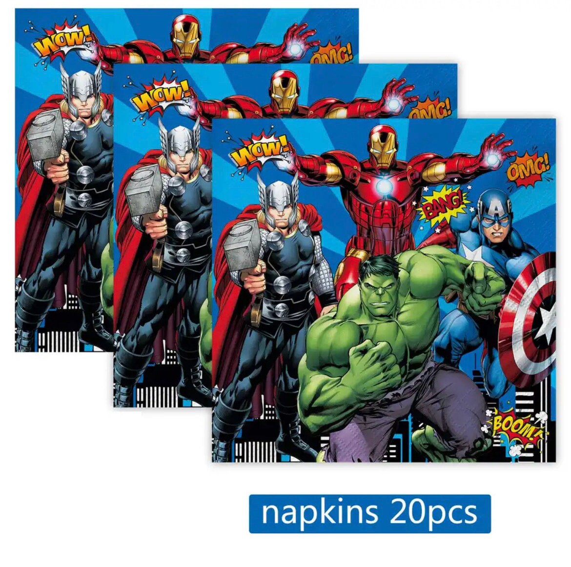 Marvel Avengers Superheroes Plates Napkins Tablecloth Party Supplies Graduation Birthday Baby Shower Party DIY