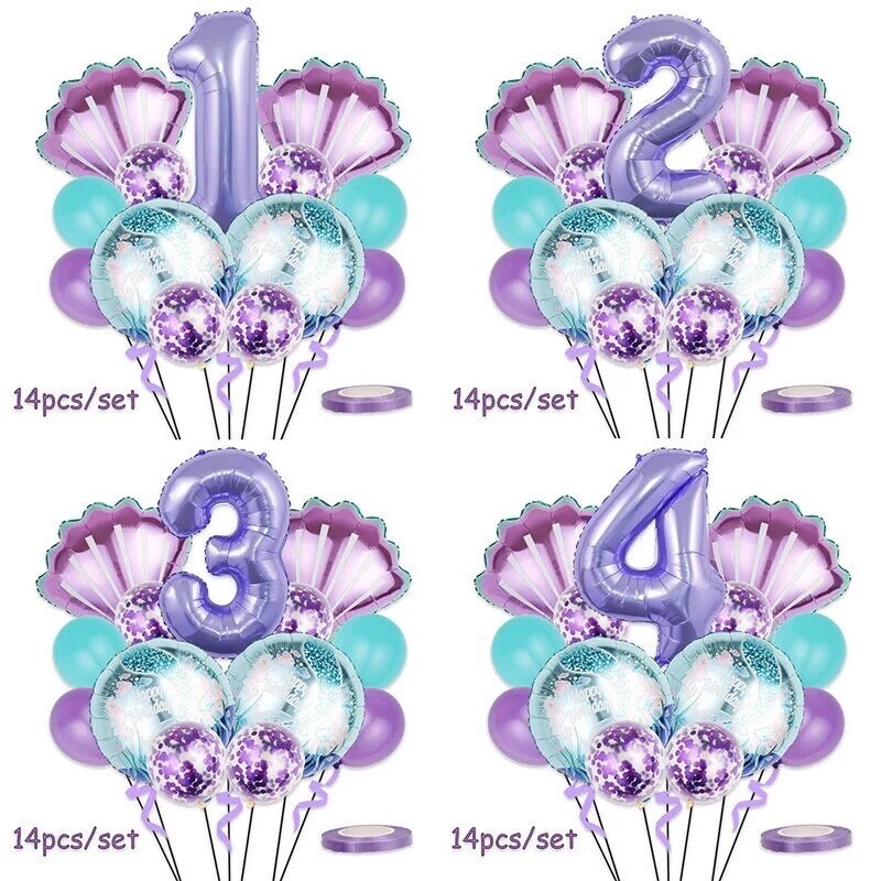 Mermaid Balloon Kit Birthday Number Party DIY Decorations BN1