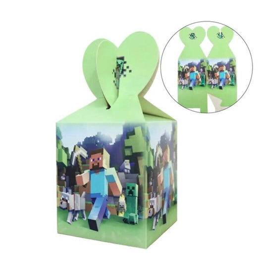 Set of 6 Minecraft Party Favor Gift Boxes Graduation Birthday Baby Shower Bridal Party DIY