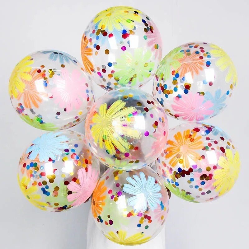 Crysanthmum confetti filled Balloon mix Birthday Party DIY Decorations