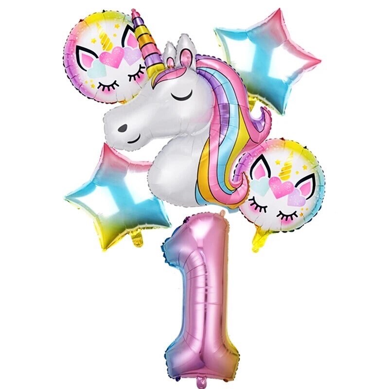 Unicorn Rainbow Balloon Kit Birthday Number Party DIY Decorations BN35