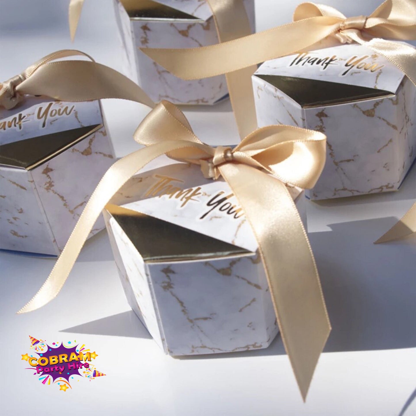 Set of 10 Marble Gold Party Favor Boxes Graduation Birthday Baby Shower Bridal Party Wedding DIY PB24