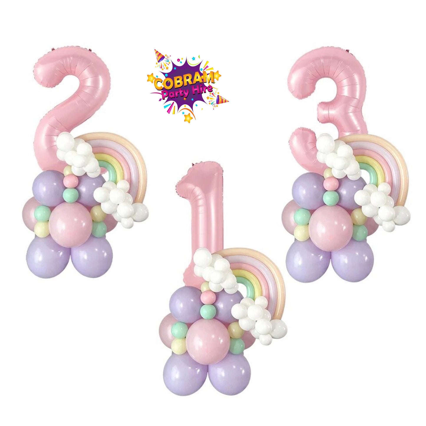 Rainbow Pastel balloon number kit Birthday Party DIY Decorations