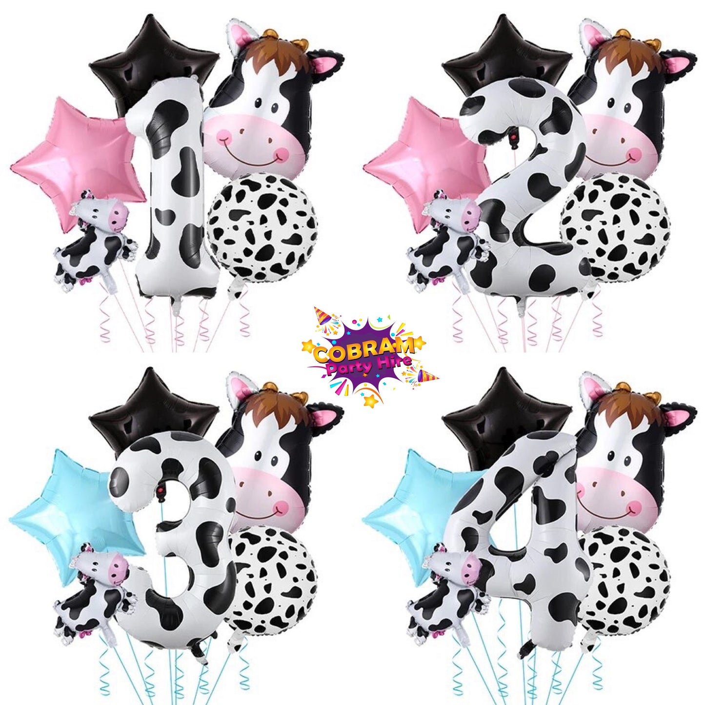 Cow Farm balloon number kit Birthday Party DIY Decorations