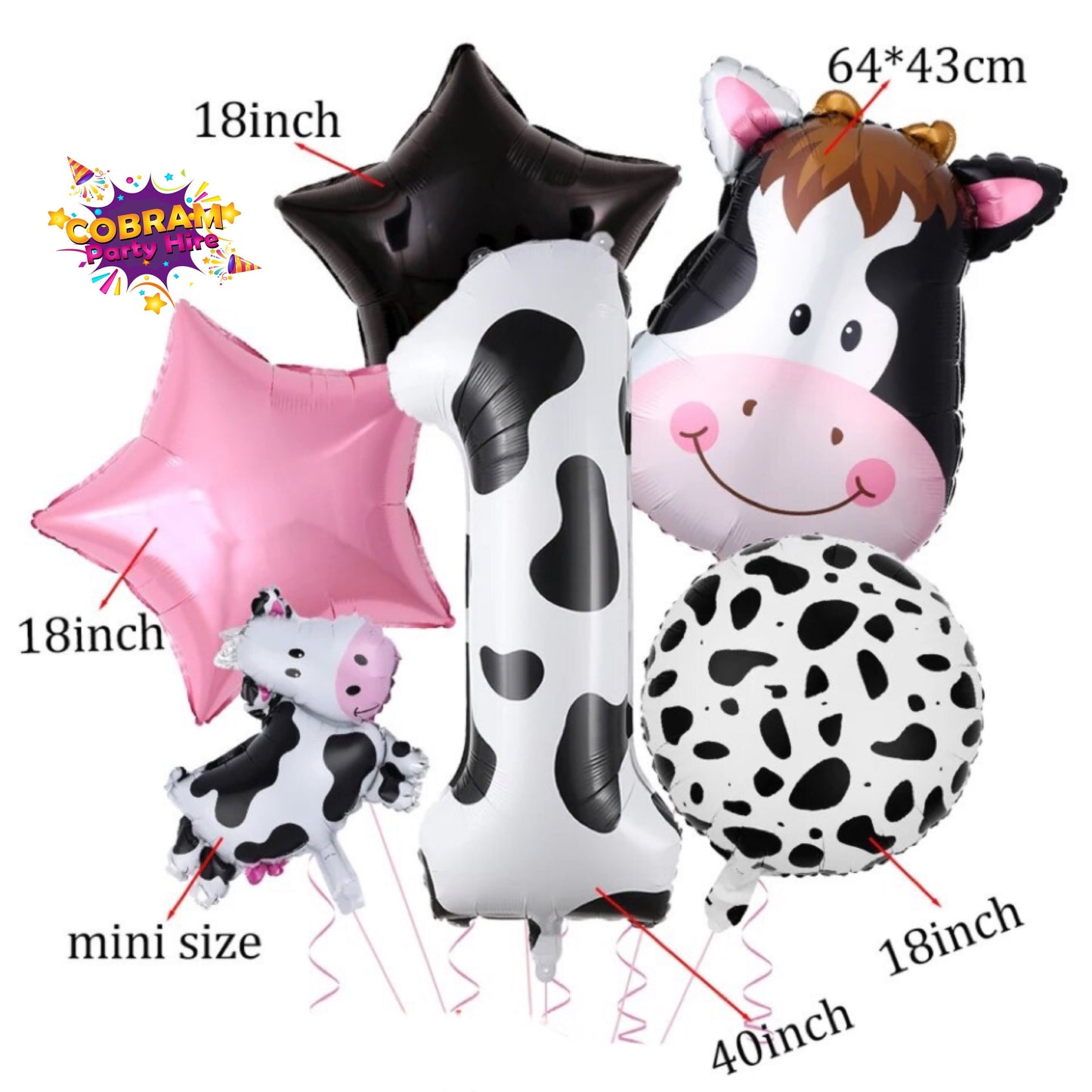 Cow Farm balloon number kit Birthday Party DIY Decorations