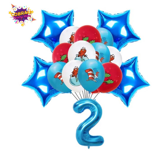 Cat in the Hat balloon number kit Birthday Party DIY Decorations