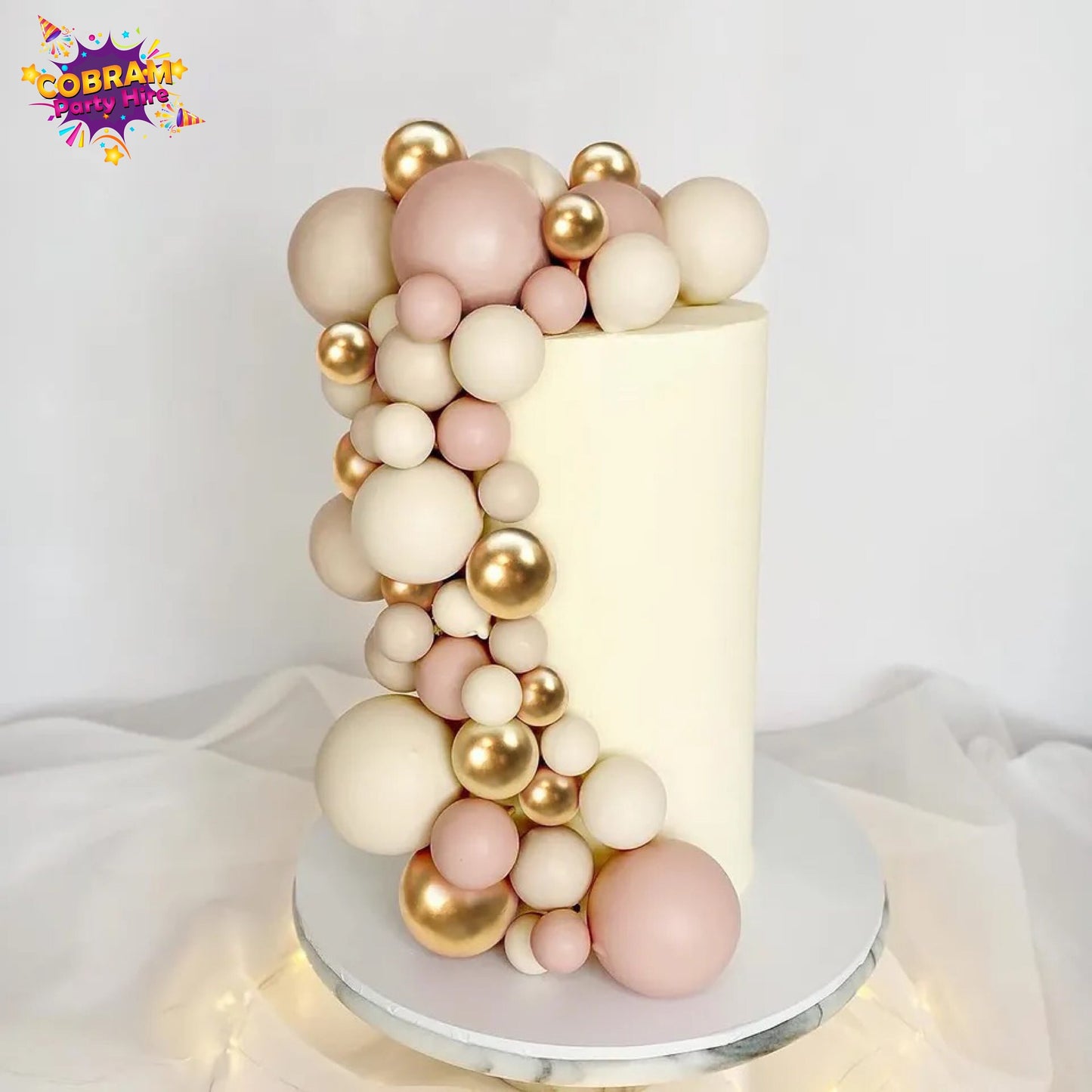 Happy Birthday Pastel Gold Cake Topper Party DIY Decorations