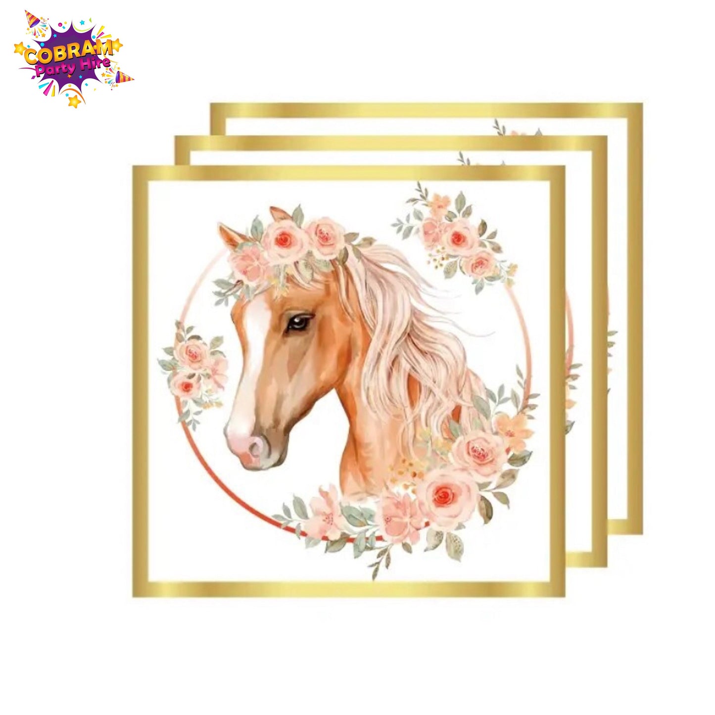 Gold Horse Party Supplies plates napkins tablecloth Graduation Birthday Baby Shower Party DIY