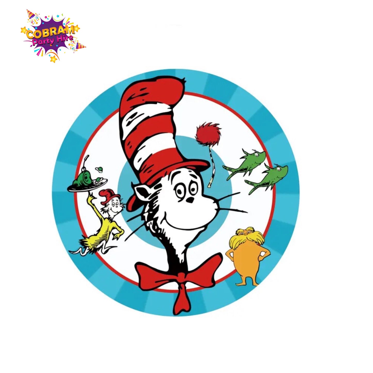 Cat in the Hat Party Supplies Plates Napkins Tablecloth Birthday Baby Shower Party DIY