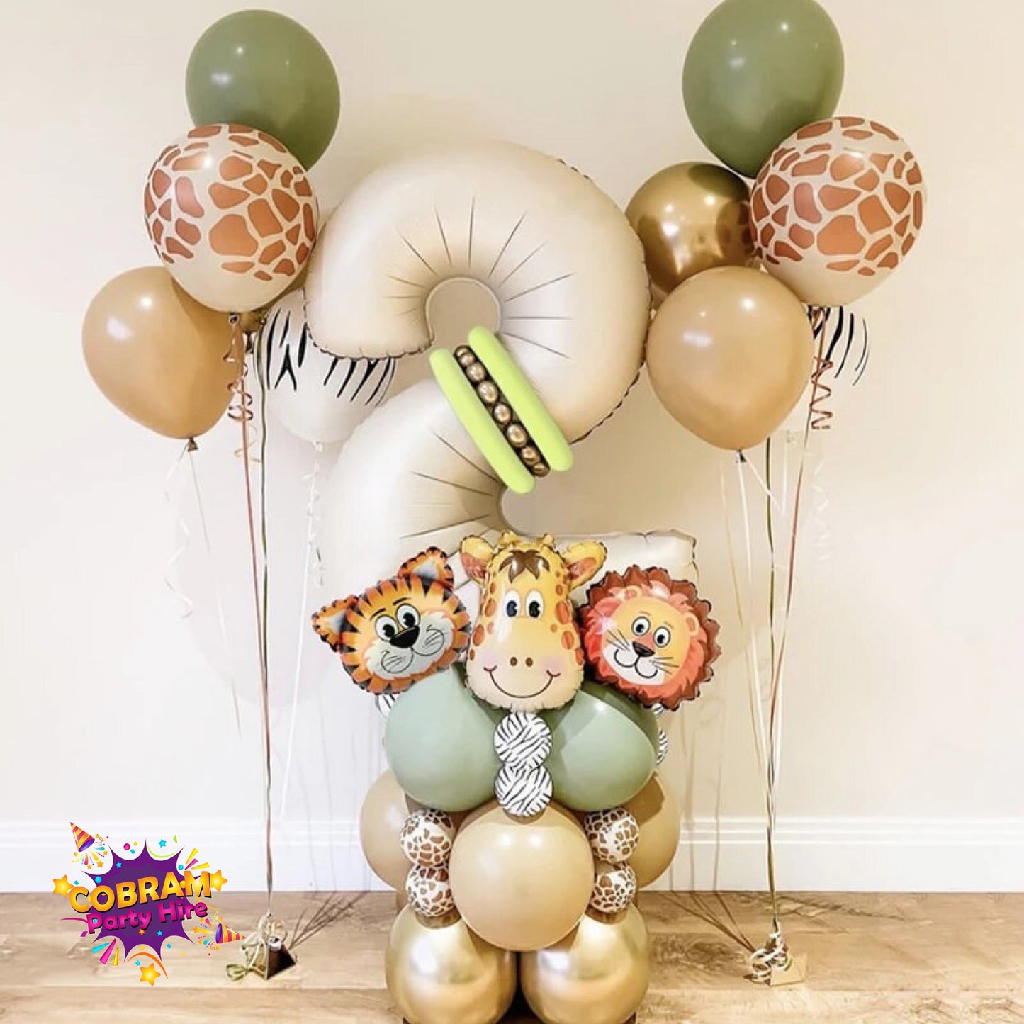 Safari Balloon Kit 1st 2nd Birthday Number Party Jungle DIY Decorations